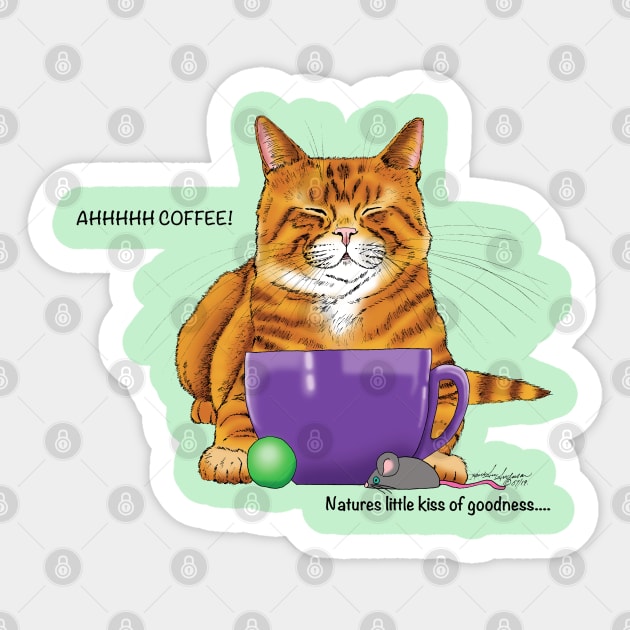 Coffee Cat Sticker by tigressdragon
